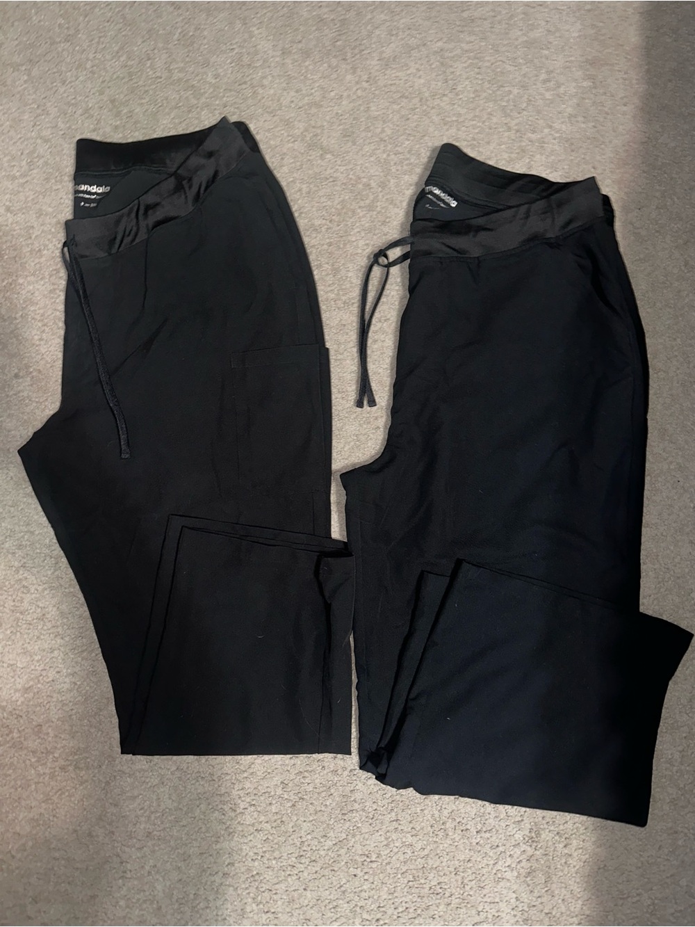 2 pair Black Mandala Scrub Pants